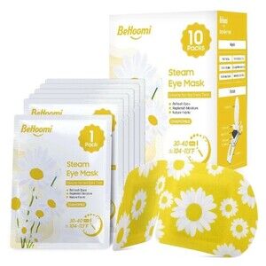 BeHoomi 10-Pack Heated Steam Eye Mask Chamomile Self-Heating & Disposable